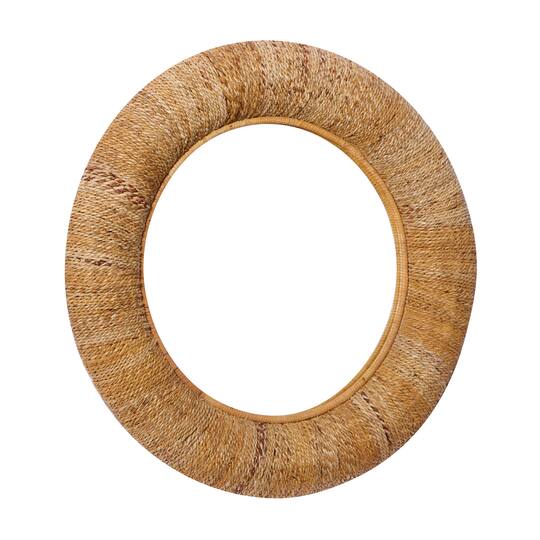 35" Brown Coastal Rattan Wall Mirror